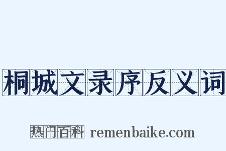 桐城文录序反义词是什么意思的图片
